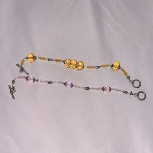 Two piece set of beaded bracelets
